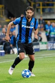 Club s Benoit Poulain fights for the ball during the soccer match between Club Brugge and French club AS Monaco, Wednesday 24 October 2018 in Brugge, on day three the UEFA Champions League, in group A. KURTxDESPLENTER  x05454200x