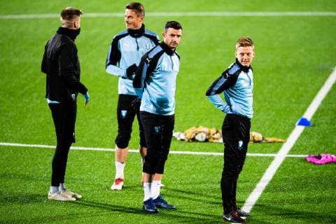 181024 Markus Rosenberg, Behrang Safari and Anders Christiansen of Malmö FF during a training session ahead of the Europa league match between Sarpsborg 08 and Malmö FF on October 24, 2018 in Sarpsborg. Photo: Petter Arvidson BILDBYRN kod PA 92136 Copyright: PETTERxARVIDSON BB181024PA064