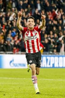 EINDHOVEN, Philips Stadium , 24-10-20-18, football, season 2018 2019 , Football Champions League , PSV - Tottenham Hotspur . PSV player Hirving Lozano celebrating the goal. PSV - Tottenham Hotspur  x2563935x