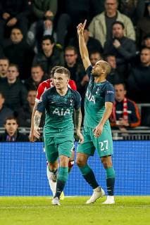 EINDHOVEN, Philips Stadium , 24-10-20-18, football, season 2018 2019 , Football Champions League , PSV - Tottenham Hotspur . Tottenham Hotspur player Lucas celebrating the goal. PSV - Tottenham Hotspur  x2563996x