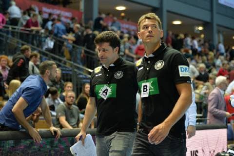 Handball, Herren, EM-Qualifikationsspiel in Wetzlar, Saison 2018 19, Deutschland - Israel, Co-Trainer Alexander Haase (Deutschland), Cheftrainer Christian Prokop (Deutschland), 24.10.18, Copyright: xMichaelxHundtx xMatthiasxKochx
