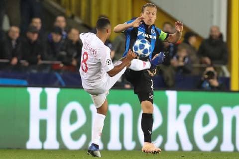 Monaco s Youri Tielemans and Club s Ruud Vormer fight for the ball during the soccer match between Club Brugge and French club AS Monaco, Wednesday 24 October 2018 in Brugge, on day three the UEFA Champions League, in group A. BRUNOxFAHY  x05454350x
