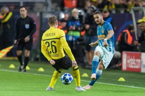 Lukasz Piszczek (Borussia Dortmund 26) im Zweikampf gegen Koke (Atletico Madrid 6) beim Champions League Spiel zwischen Borussia Dortmund und Atletico Madrid am 24.10.2018, Borussia Dortmund vs Atletico Madrid, Champions League, 24.10.2018 Dortmund Copyright: xSchuelerx xEibnerx-xPressefotox EP_EER