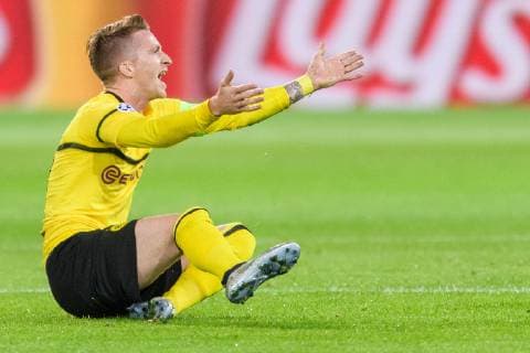 Marco Reus (Borussia Dortmund 11) am Boden beim Champions League Spiel zwischen Borussia Dortmund und Atletico Madrid am 24.10.2018, Borussia Dortmund vs Atletico Madrid, Champions League, 24.10.2018 Dortmund Copyright: xSchuelerx xEibnerx-xPressefotox EP_EER