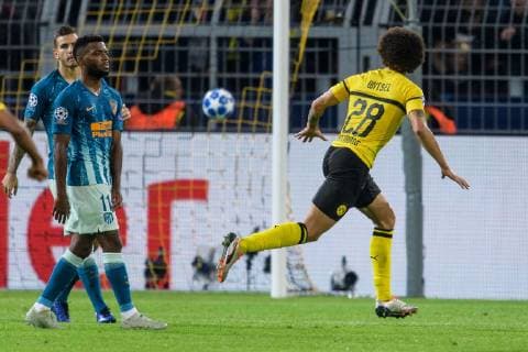 Sport Bilder des Tages Axel Witsel (Borussia Dortmund 28) mit dem Fuehrungs Tor zum 1:0 beim Champions League Spiel zwischen Borussia Dortmund und Atletico Madrid am 24.10.2018, Borussia Dortmund vs Atletico Madrid, Champions League, 24.10.2018 Dortmund Copyright: xSchuelerx xEibnerx-xPressefotox EP_EER