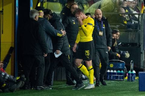 24.10.2018, xkvx, Fussball UEFA Champions League, Borussia Dortmund - Atletico Madrid emspor, v.l. Lukasz Piszczek (BVB Borussia Dortmund) muss verletzt ausgewechselt werden (DFL DFB REGULATIONS PROHIBIT ANY USE OF PHOTOGRAPHS as IMAGE SEQUENCES and or QUASI-VIDEO) Dortmund