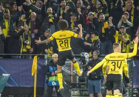 Fußball: UEFA Champions League, CL, Saison 2018 2019, 3. Spieltag, Borussia Dortmund - Athletico Madrid in Dortmund (Nordrhein-Westfalen). Dortmunds Axel Witsel jubelt nach seinem Tor zum 1:0. Copyright: xKirchner DavidxInderliedx