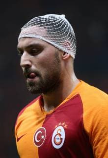 Sinan Gumus of Galatasaray during the UEFA Champions League Group D match between Galatasaray and FC Schalke 04 at Turk Telekom Stadium in Istanbul , Turkey on October 24 , 2018. 