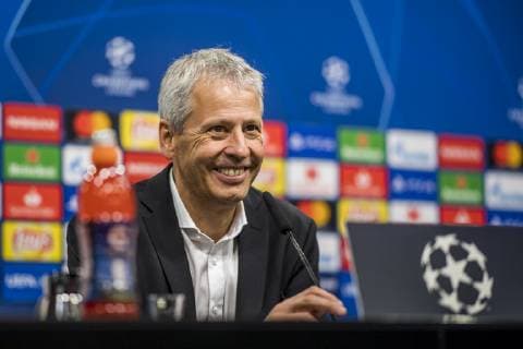 Fußball: UEFA Champions League, CL, Saison 2018 2019, 3. Spieltag, Borussia Dortmund - Athletico Madrid in Dortmund (Nordrhein-Westfalen). Dortmunds Trainer Lucien Favre spricht während der Pressekonferenz zu den Journalisten. Copyright: xKirchner DavidxInderliedx