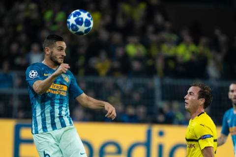 24.10.2018, xkvx, Fussball UEFA Champions League, Borussia Dortmund - Atletico Madrid emspor, v.l. Koke (Atletico Madrid), Mario Goetze (BVB Borussia Dortmund) (DFL DFB REGULATIONS PROHIBIT ANY USE OF PHOTOGRAPHS as IMAGE SEQUENCES and or QUASI-VIDEO) Dortmund