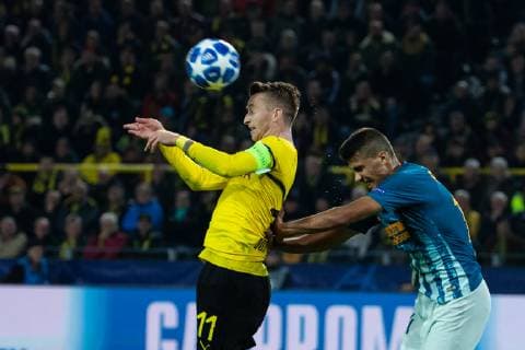24.10.2018, xkvx, Fussball UEFA Champions League, Borussia Dortmund - Atletico Madrid emspor, v.l. Marco Reus (BVB Borussia Dortmund), Santiago Arias (Atletico Madrid) (DFL DFB REGULATIONS PROHIBIT ANY USE OF PHOTOGRAPHS as IMAGE SEQUENCES and or QUASI-VIDEO) Dortmund