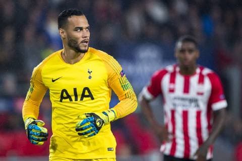 EINDHOVEN, PSV Eindhoven - Tottenham Hotspur FC 2-2, football, Champions League, season 2018-2019, 24-10-2018, Philips Stadium, Tottenham Hotspur player Michel Vorm (L) PSV - Tottenham Hotspur  x2565898x