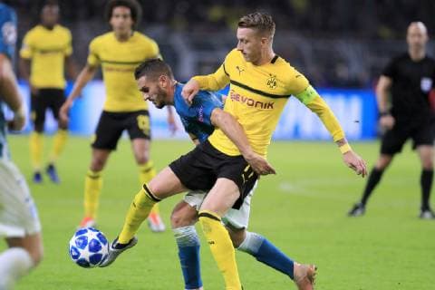 REUS Marco Kapitaen Team BVB mit NIGUEZ UEFA Championsleague Saison 2018-2019 Gruppe A Spiel Borussia Dortmund-Atletico Madrid 4 : 0 am 24.Oktober 2018 in Dortmund