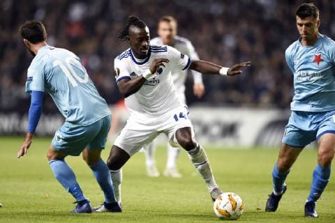Dame N Doye (14), FC Koebenhavn i aktion i Europa League gruppespil: FC Koebenhavn - Slavia Prag I Telia Parken torsdag den 25 oktober 2018. , Denmark  Copyright: LiselottexSabroex COP101 spdk20181025-192849-L