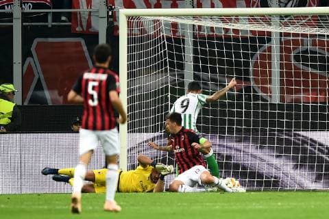 Db Milano 25 10 2018 - Europa League Milan-Betis foto Daniele Buffa Image nella foto: gol Antonio Sanabria 