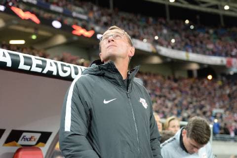 Fussball, Herren, Saison 2018 2019, Europa League (Gruppe B, 3. Spieltag) RB Leipzig - Celtic Glasgow, Cheftrainer Ralf Rangnick (RB Leipzig) vor dem Spiel, 25.10. 2018, Copyright: xMatthiasxKochx