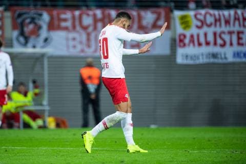 25.10.2018, xkvx, Fussball UEFA Europa League, RB Leipzig - Celtic Glasgow emspor, v.l. Torjubel, Goal celebration, celebrate the goal zum 2:0 durch Matheus Cunha (RB Leipzig) (DFL DFB REGULATIONS PROHIBIT ANY USE OF PHOTOGRAPHS as IMAGE SEQUENCES and or QUASI-VIDEO) Leipzig