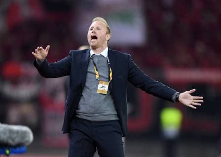FUSSBALL EUROPA LEAGUE SAISON 2018 2019 Gruppenphase FC Zuerich - Bayer 04 Leverkusen 25.10.2018 JUBEL FC Zuerich; Trainer Ludovic Magnin