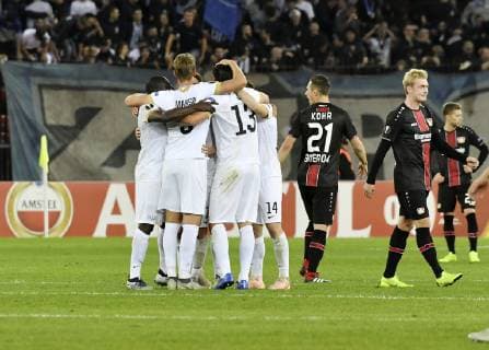 25.10.2018 Zuerich, Stadion Letzigrund Fussball Herren Saison 2018 2019 FC Zuerich - Bayer 04 Leverkusen. UEFA Europa League .Im Bild : Schlussjubel (FC Zuerich) Aktion