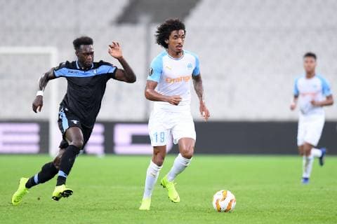 20 FELIPE CAICEDO (LAZ) - 19 LUIZ GUSTAVO (OM) FOOTBALL : Marseille vs Lazio Rome - Ligue Europa - 25 10 2018 FEP Panoramic 