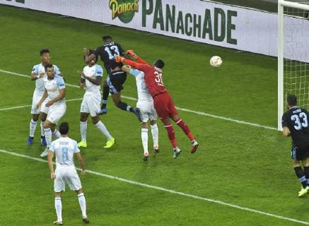 But de Wallace FOOTBALL : Ligue Europa - OM Vs Lazio de Rome 25 10 2018 - match aller MAO Panoramic 