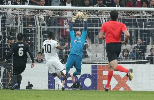 Goalkeeper Loris Karius of Besiktas during the UEFA Europa League match between Besiktas and Genk at Vodafone Park in Istanbul , Turkey on October 25 , 2018. 