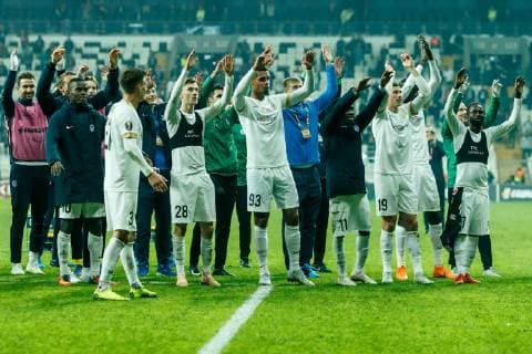 Tuerkei, Istanbul 25.10.2018, UEFA Europa League - 2018 19 Season, Vorrunde, Gruppenphase - Gruppe 1 - 3. Spieltag, Besiktas Istanbul - KRC Genk, Genk schlussjubel ( DeFodi507