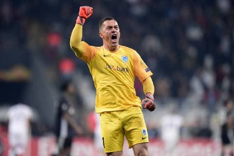 Daniel Vukovic goalkeeper of Genk celebrates FOOTBALL : Besiktas Istanbul vs KRC Genk - Ligue europeenne - 25 10 2018 PhotoNews Panoramic  775220011