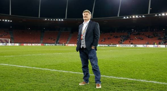 25.10.2018 Stadion Letzigrund Zürich , SCHWEIZ , Saison 2018 2019 Herren Fussball UEFA Europa League FC Zürich - Bayer 04 Leverkusen Präsident Ancillo Canepa freut sich nach dem Spiel