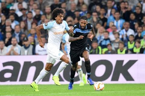 19 LUIZ GUSTAVO (OM) - 13 WALLACE (LAZ) FOOTBALL : Marseille vs Lazio Rome - Ligue Europa - 25 10 2018 FEP Panoramic 