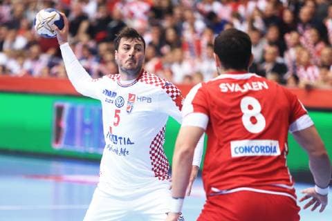 Handball EURO Qualification EM Europameisterschaft Croatia - Switzerland 25.10.2018.,Osijek, Croatia - Handball EURO Qualification, Croatia - Switzerland. Domagoj Duvnjak.  DavorxJavorovic PIXSELL