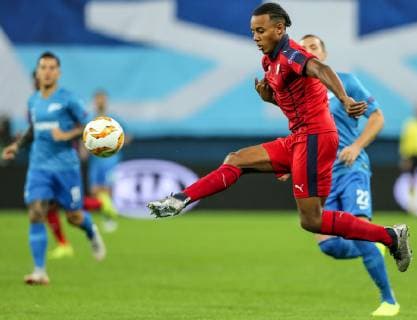 October 25, 2018 - Saint Petersburg, Russia - Jules Kounde of FC Girondins de Bordeaux vie for the ball during the Group C match of the UEFA Europa League between FC Zenit Saint Petersburg and FC Girondins de Bordeaux at Saint Petersburg Stadium on October 25, 2018 in St.Petersburg, Russia. Zenit Saint Petersburg v FC Girondins de Bordeaux - UEFA Europa League: Group C  - ZUMAn230 20181025_zaa_n230_345 Copyright: xIgorxRussakx