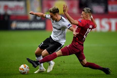 SOCCER - UEFA EL, RBS vs Rosenborg SALZBURG,AUSTRIA,25.OCT.18 - SOCCER - UEFA Europa League, group stage, Red Bull Salzburg vs Rosenborg BK. Image shows Jonathan Levi (Rosenborg) and Hannes Wolf (RBS). GEPAxpictures xFlorianxErtl