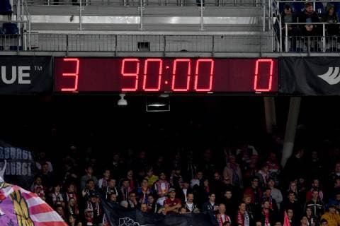 SOCCER - UEFA EL, RBS vs Rosenborg SALZBURG,AUSTRIA,25.OCT.18 - SOCCER - UEFA Europa League, group stage, Red Bull Salzburg vs Rosenborg BK. Image shows the scoreboard. GEPAxpictures xFlorianxErtl