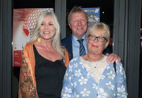 Elvira Netzer mit angelika und Horst Hrubesch Walther Bensemann-Preis 2018 Nuernberg Copyright: xEIBNER RZYx EP_RZY