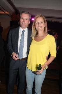OB Ulrich Maly und Moderatorin Katrin Müller Hohenstein,Uli Maly gehört auch zum Präsidum der Deutschen Fussball Akademie Walther Bensemann-Preis 2018 Nuernberg Copyright: xEIBNER RZYx EP_RZY