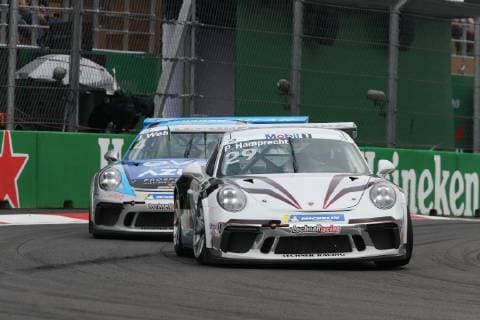 Philip Hamprecht, Josh Webster, Lechner Racing, Porsche Supercup, formula 1 GP, Mexiko, Mexiko Stadt, 28.10.2018 Photo:mspb Lukas Gorys Philip Hamprecht, Josh Webster, Porsche Supercup, Mexiko, 2018