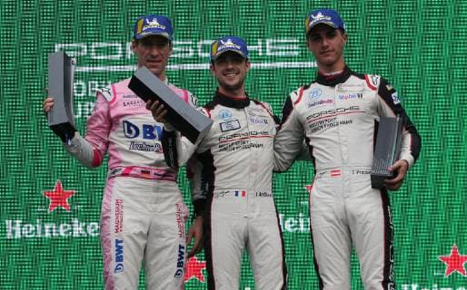 Podium, Porsche Supercup, formula 1 GP, Mexiko, Mexiko Stadt, 28.10.2018 Photo:mspb Lukas Gorys Podium, Porsche Supercup, Mexiko, 2018
