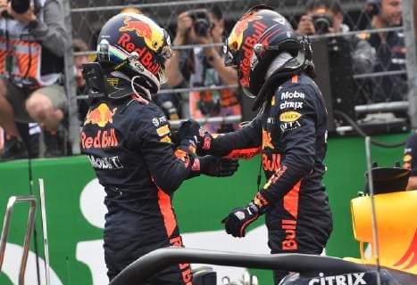 Max Verstappen, Daniel Ricciardo, Red Bull Racing, formula 1 GP, Mexiko, Mexiko Stadt, 27.10.2018 Photo:mspb Jerry Andre Max Verstappen, Daniel Ricciardo, formula 1 GP, Mexiko 2018