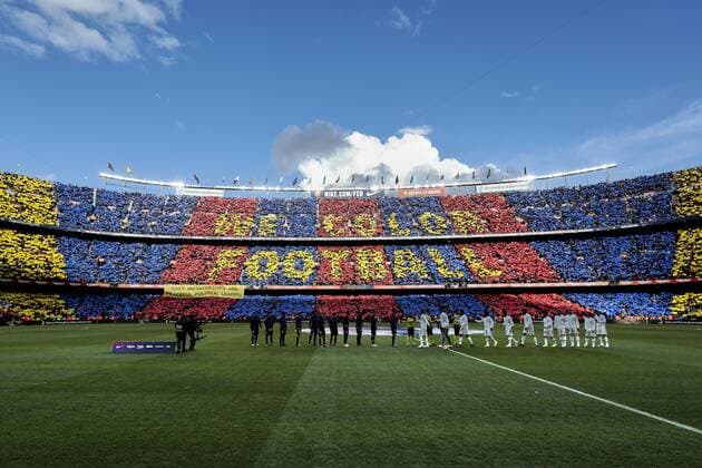 Fußball, Stadiongeschichte FC Barcelona FC Barcelona Barca s Camp Nou stadium during La Liga match between FC Barcelona and Real Madrid at Camp Nou Stadium in Barcelona, Spain. October 28, 2018.  (20181028006)