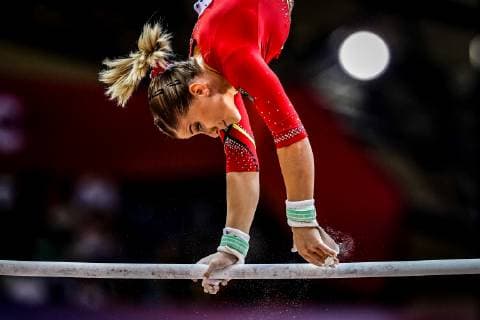Sport Bilder des Tages November 2, 2018: Elisabeth Seitz of Ã‚ Germany during Uneven Bars for Women at the Aspire Dome in Doha, Qatar, Artistic FIG Gymnastics World Championships. CSM Artistic Gymnastics FIG World Championships Day 9 - ZUMAc04_ 20181102_zaf_c04_033 Copyright: xUlrikxPedersenx