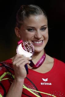 Sport Themen der Woche KW44 Sport Bilder des Tages Elisabeth Seitz, GER, after apparatus final at 2018 Artistic Gymnastics World Championships in Doha; 02 11 2018; *** Elisabeth Seitz GER after apparatus final at 2018 Artistic Gymnastics World Championships in Doha 02 11 2018 