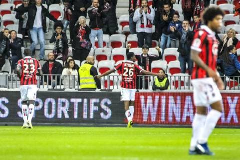 joie - Myziane Maolida (OGC Nice) FOOTBALL : OGC Nice vs Amiens SC - Ligue 1 Conforama - Nice - 03 11 2018 NorbertScanella Panoramic 