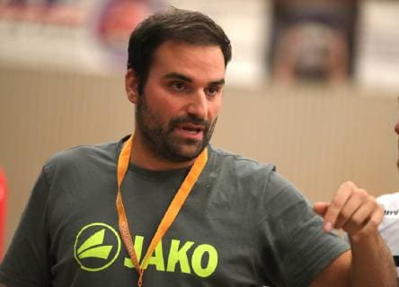 HANDBALL - Oberliga - 13.10.2018, VfR Eintracht Wiesbaden - TV Büttelborn, Trainer Alex Müller (Eintracht), -