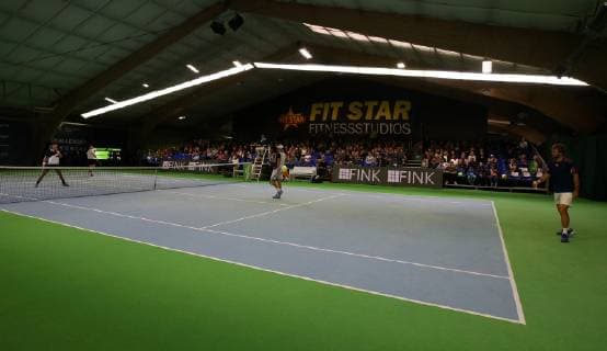 04.11.2018 - Tennis - ATP Tennis Herren Challenger Cup - Bauer Watertechnology-Cup 2018 - Internationale Deutsche Hallenmeisterschaft - Finale Doppel - DaMa - Symbolbild Symbolfoto Feature Impression - Tennishalle in Eckental