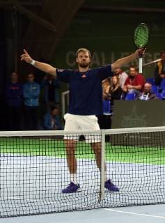 04.11.2018 - Tennis - ATP Tennis Herren Challenger Cup - Bauer Watertechnology-Cup 2018 - Internationale Deutsche Hallenmeisterschaft - Finale Doppel - DaMa - Freude Jubel - Kevin Krawietz (GER)