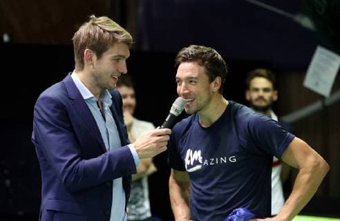 04.11.2018 - Tennis - ATP Tennis Herren Challenger Cup - Bauer Watertechnology-Cup 2018 - Internationale Deutsche Hallenmeisterschaft - Finale Doppel - DaMa - Andreas Mies (GER) im Interview nach Spielende