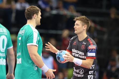 SG Flensburg-Handewitt vs Skjern Handbold, Handball, EHF Champions League Gruppenphase, 04.11.18 Lasse Svan Hansen (SG Flensburg-Handewitt, 11) gegen Benjamin Jakobsen (Skjern Handbold, 03)