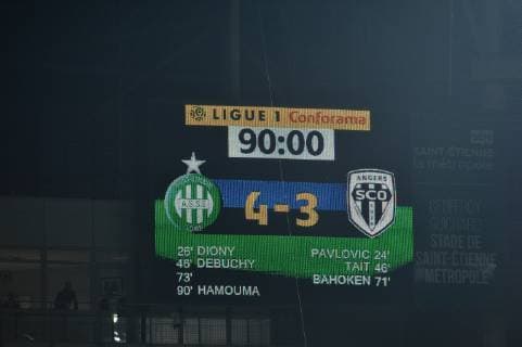 Score (saint etienne) vs (angers) FOOTBALL : Saint Etienne vs Angers - Ligue 1 Conforama - 04 11 2018 FredericChambert Panoramic 