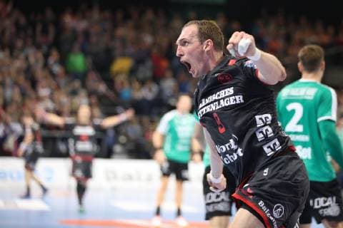 SG Flensburg-Handewitt vs Skjern Handbold, Handball, EHF Champions League Gruppenphase, 04.11.18 Jubel Torjubel bei Holger Glandorf (SG Flensburg-Handewitt, 09)